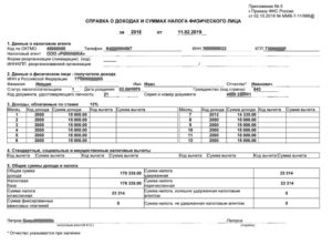 Справка 2 ндфл от ип для работника образец