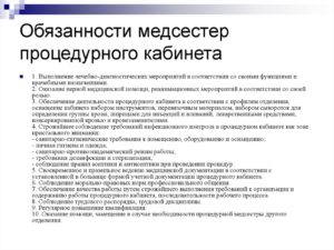 Регламент работы процедурной медсестры
