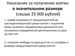 Размер взятки за которую наступает уголовная ответственность в рф
