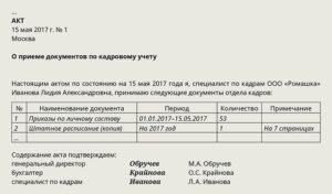 Передача документов при увольнении кадровика