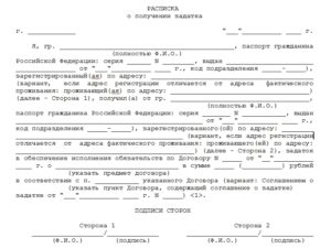 Расписка о возврате аванса за квартиру образец