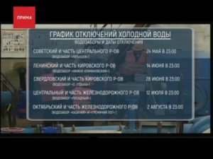 График отключения воды новосибирск 2020