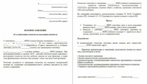 Возражение на иск об установлении отцовства и взыскании алиментов