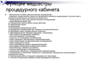 Регламент работы процедурной медсестры