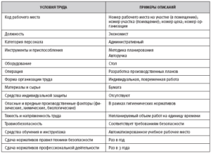 Характеристика рабочего места бухгалтера пример