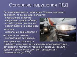 Последствия нарушения пдд сообщение