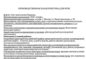 Характеристика рабочего места бухгалтера пример
