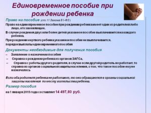 В течение какого времени выплачивают единовременное пособие по родам