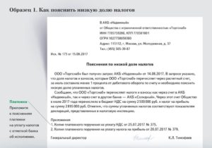 Объяснительная в налоговую по налоговой нагрузке по прибыли