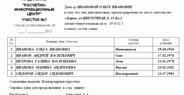 Справка о составе семьи форма 8