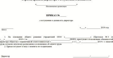 Образец приказа на генерального директора рк
